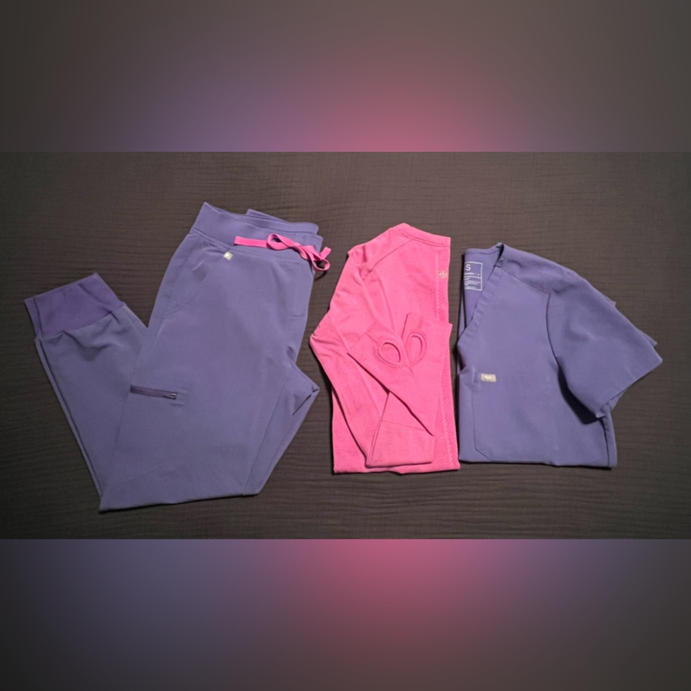 Figs Amethyst set Zamora & Caterina w/matching Lululemon swiftly long sleeve
